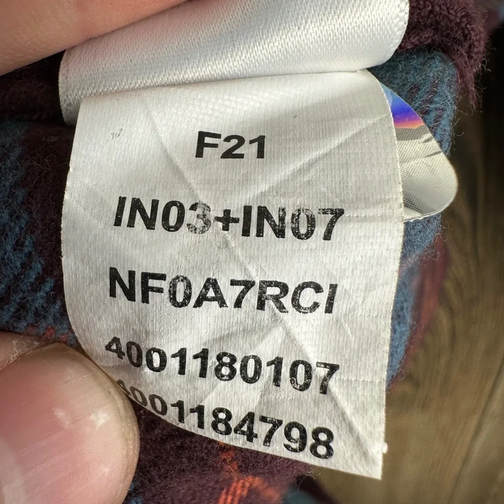 The North Face Mens Plaid Flannel Button Down Shirt Burgundy Blue NF0A7RCI M